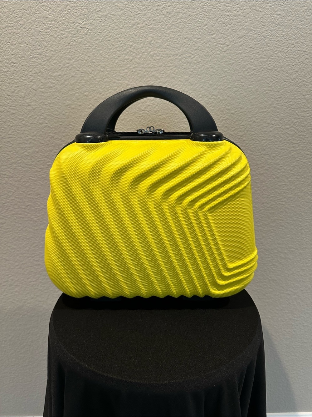 Bright Yellow Hard Shell Travel Case Attaches To Suitcase